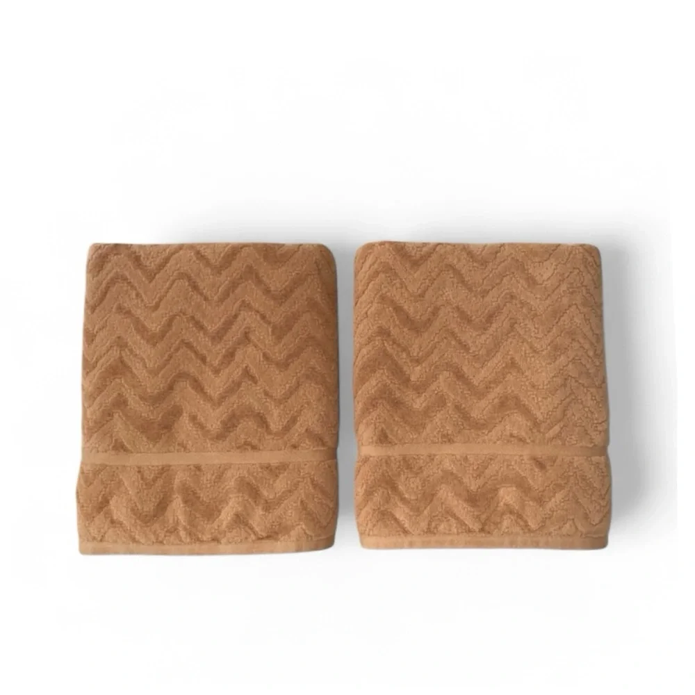 Missoni Home Set of‎ 2 Rex Zig Zag Chevron Pattern Cotton Bath Towels